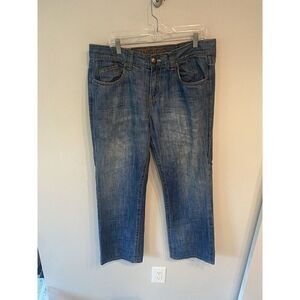 Affliction Denim Jeans Mens 36x30 Blue Distressed SP